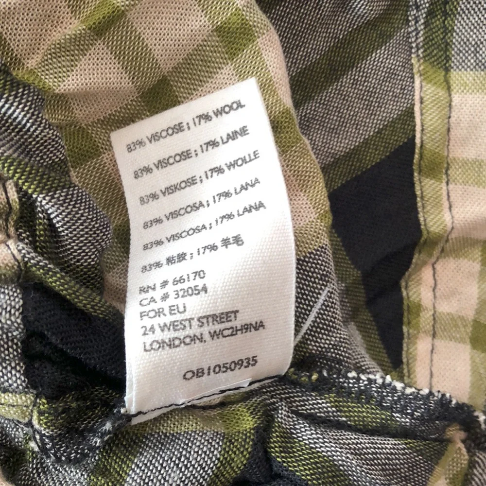Free People Black Plaid Ruched Sleeve Pacific Dawn Button Down Shirt Small